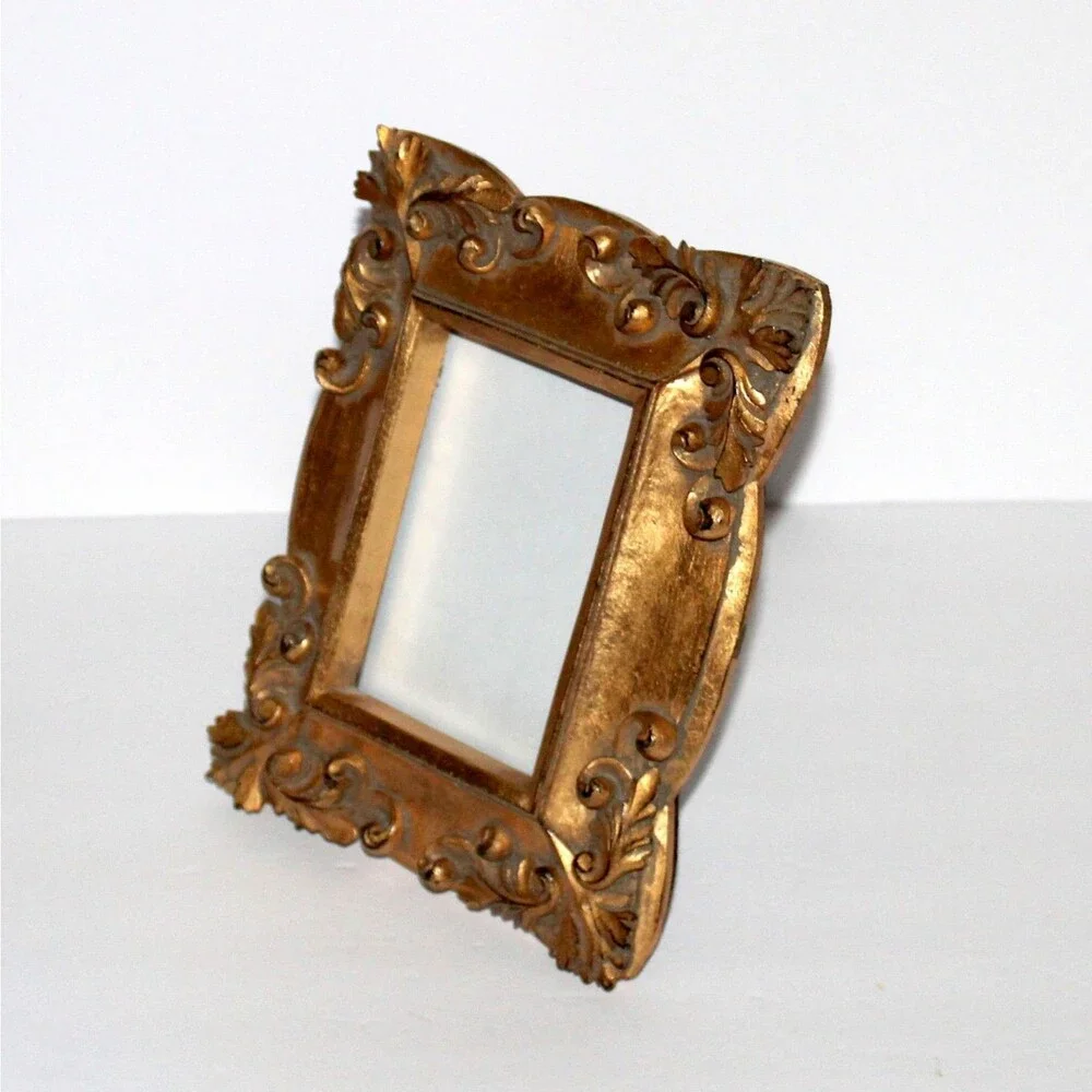 Photo Frame Baroque Gold Ornate leaf scroll table top 5 x 3.5